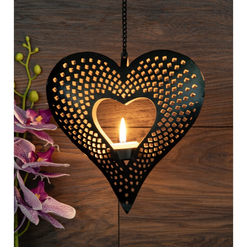 Bougeoir Lampe Lumière Orientale - Coeur