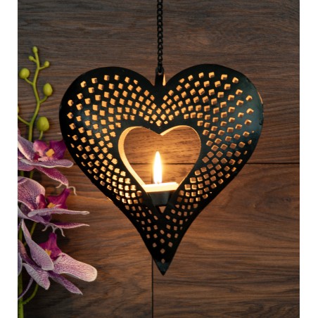 Bougeoir Lampe Lumière Orientale - Coeur