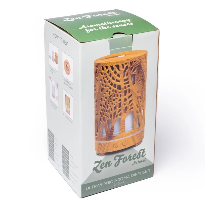 Diffuseur Huiles essentielles - Arbre de Vie - Ultrasons - Zen forest - bois naturel  200ml