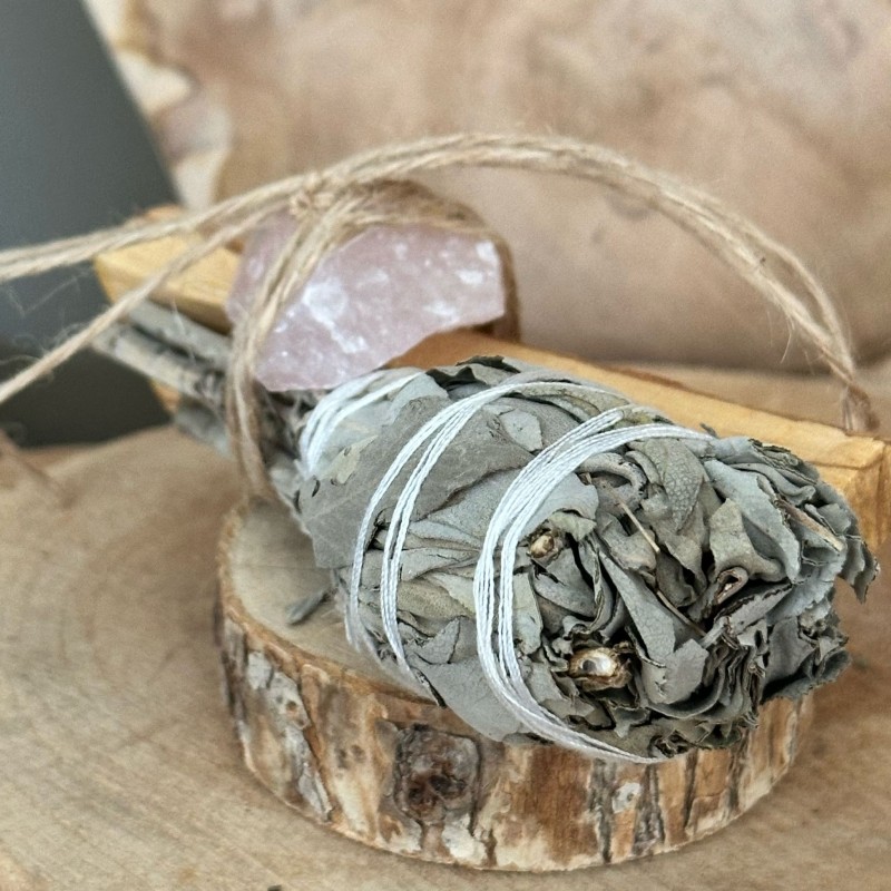 Set Amour_Tendresse_Purification - (Sauge blanche - Palo Santo - Quartz Rose)