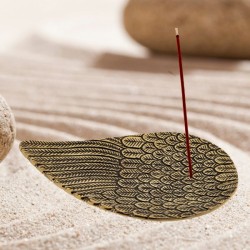 Porte encens Ailes d'ange - Métal doré/antique - Large