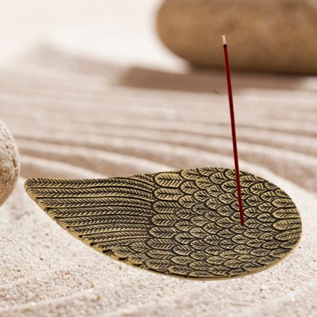 Porte encens Ailes d'ange - Métal doré/antique - Large