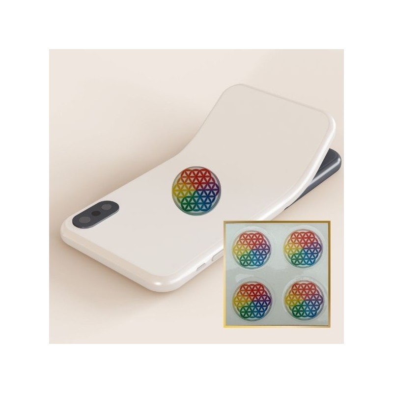 Autocollant Chakra - 3,5 cm Fleur de vie (feuillet de 4 ou 6 autocollants)