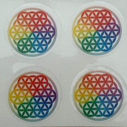 Autocollant Chakra - 3,5 cm Fleur de vie (feuillet de 4 ou 6 autocollants)