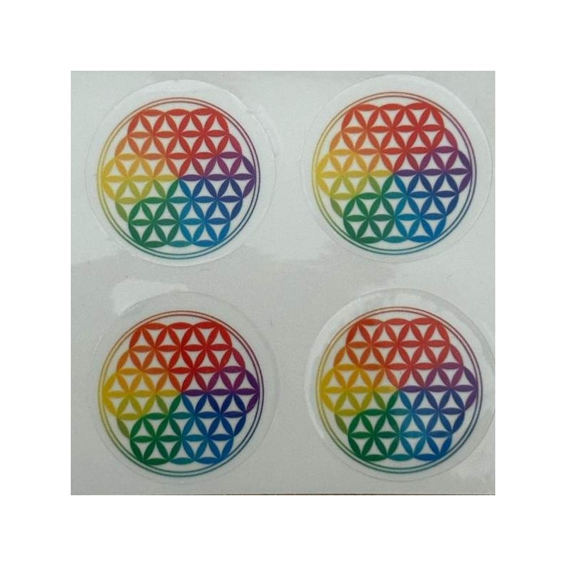 Autocollant Chakra - 3,5 cm Fleur de vie (feuillet de 4 ou 6 autocollants)