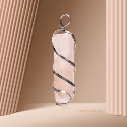 Pendentif Pointe Quartz Rose – Amour & Harmonie au Quotidien
