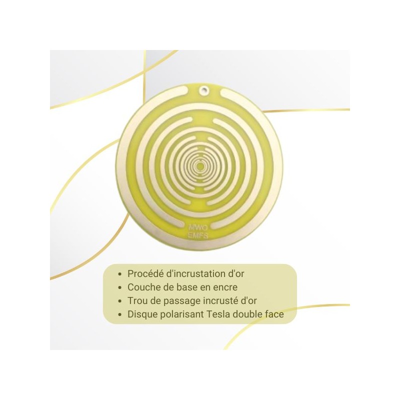 Lakhovsky Disque Tesla 3 cm - Énergie Vitale Ondes Scalaires - OR