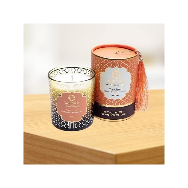 Bougie ayurvédique Kapha Sauge Menthe – Équilibre & vitalité – 200g