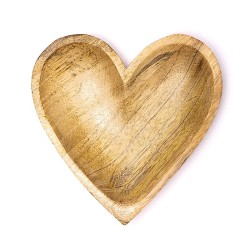 Bol cœur en bois de manguier – 15 cm – Art décoratif naturel