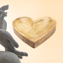 Bol cœur en bois de manguier – 15 cm – Art décoratif naturel
