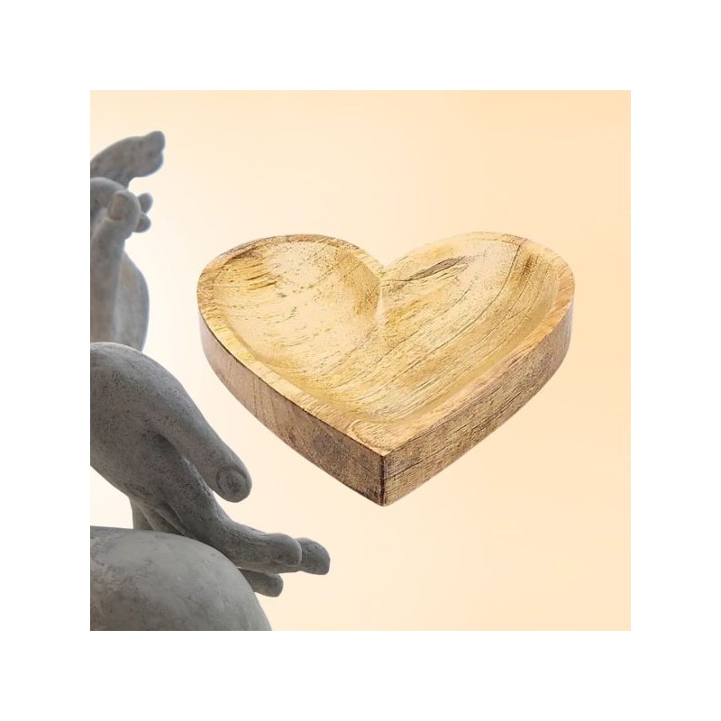 Bol cœur en bois de manguier – 15 cm – Art décoratif naturel
