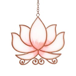 Mobile fenêtre Lotus rose suspension – Décoration zen 25 cm
