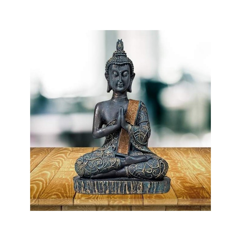 Statue Bouddha Namasté – Thaïlande – 14 cm – Sérénité Zen