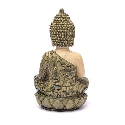 Bouddha Méditation Mosaïque Verte Statue 25,5 cm – Ambiance Zen