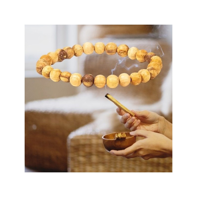 Bracelet Palo Santo - S - élastique - +- 6 mm