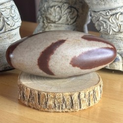 Shiva Lingam (12 cm) – Pierre sacrée de la Narmada - (M5)