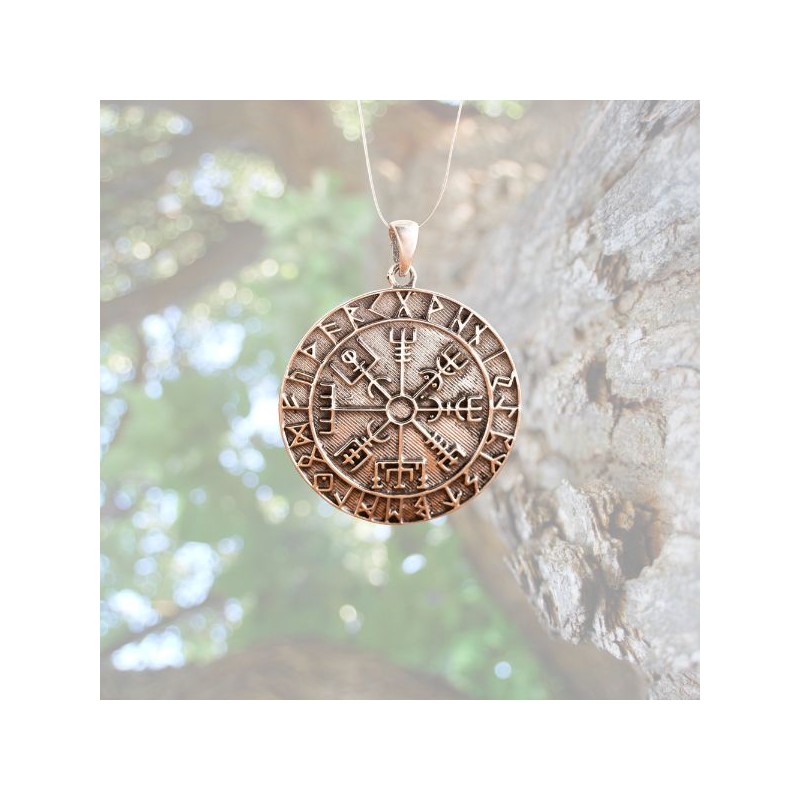 Amulette Vegvisir Boussole nordique protectrice - argent 925