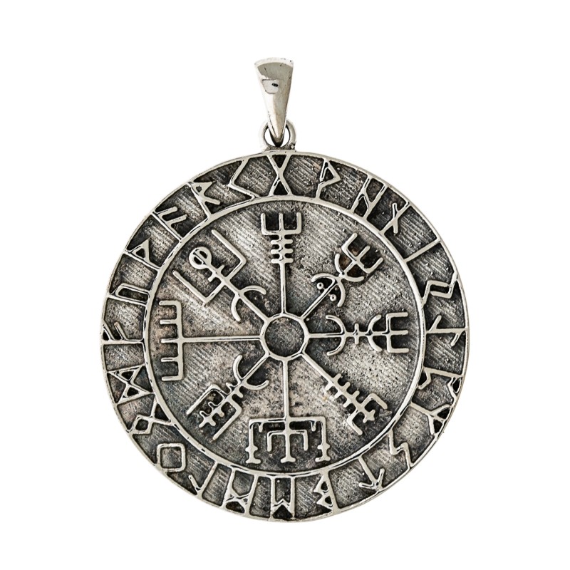 Amulette Vegvisir Boussole nordique protectrice - argent 925