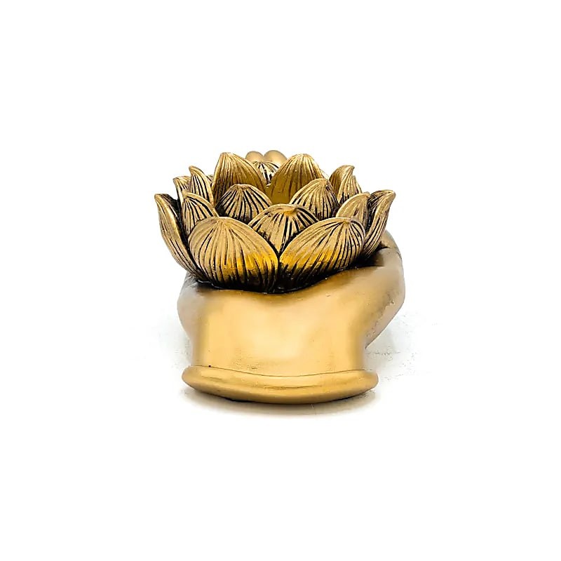 Bougeoir Lotus Mains Doré – Un symbole lumineux - 2 long