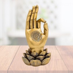 Statue Gyan Mudra dorée – Geste de sagesse & illumination