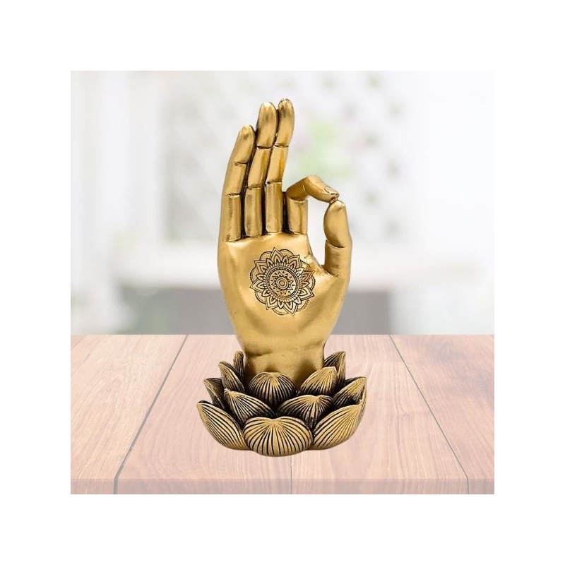 Statue Gyan Mudra dorée – Geste de sagesse & illumination