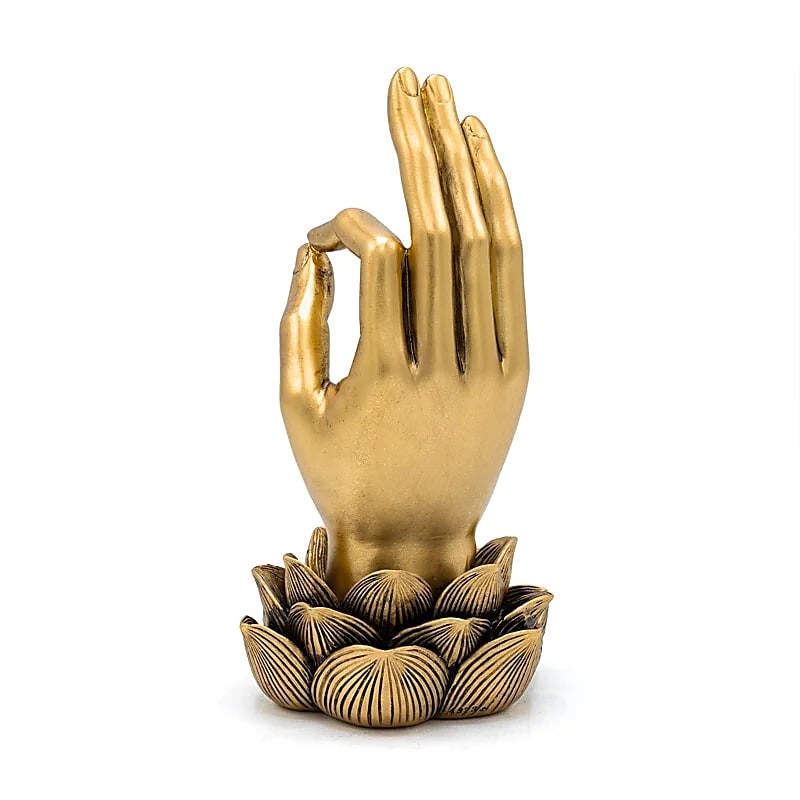 Statue Gyan Mudra dorée – Geste de sagesse & illumination
