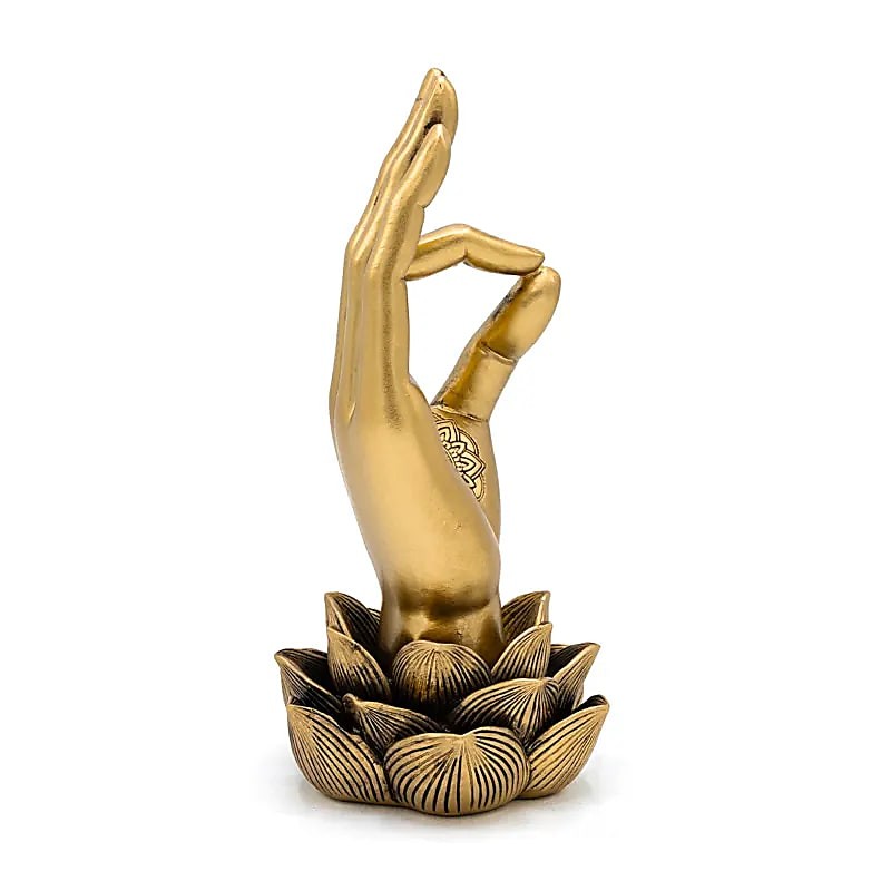 Statue Gyan Mudra dorée – Geste de sagesse & illumination