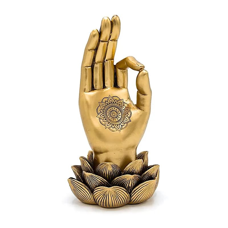 Statue Gyan Mudra dorée – Geste de sagesse & illumination