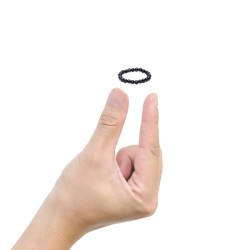 Bague tourmaline noire élastique  perles 3 mm