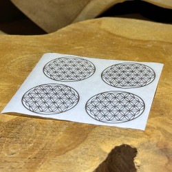 Autocollants ARGENT 3,5 cm Fleur de vie - par 4 ou 6