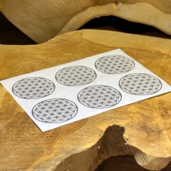 Autocollants ARGENT 3,5 cm Fleur de vie - par 4 ou 6