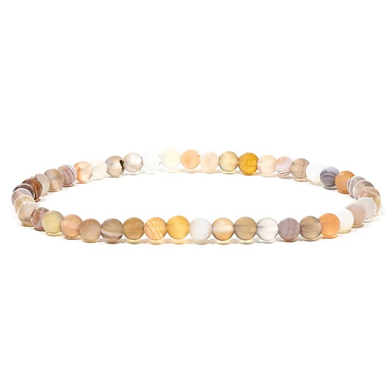 Bracelet en agate 4 mm – énergie et équilibre - élastique