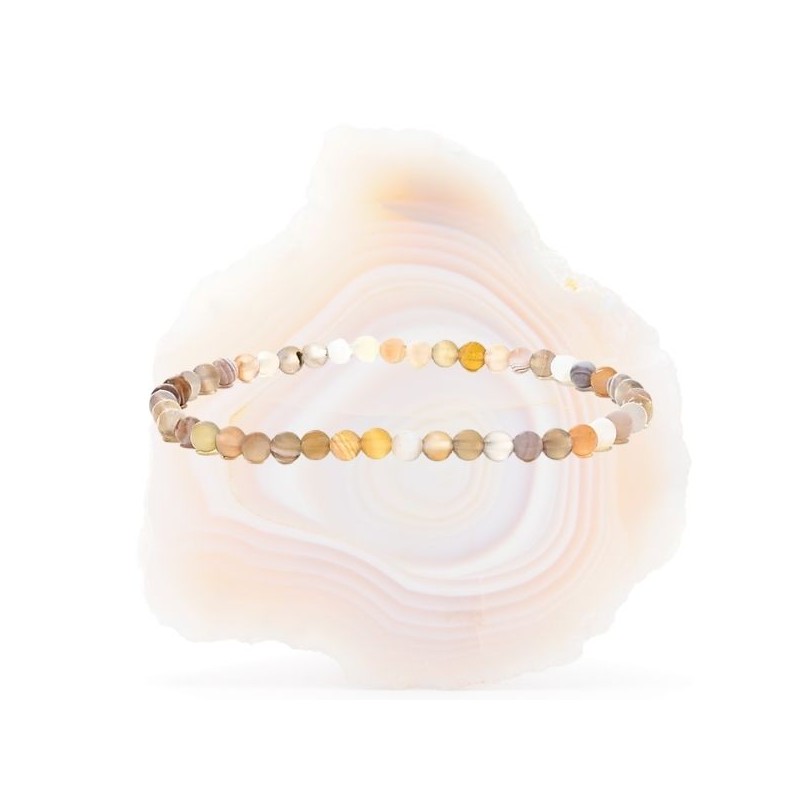 Bracelet en agate 4 mm – énergie et équilibre - élastique