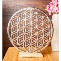 Fleur de Vie Argentée – Décoration Énergétique - 30 cm