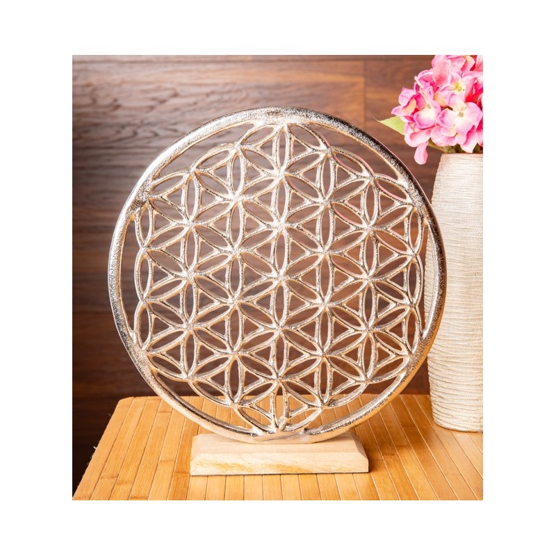 Fleur de Vie Argentée – Décoration Énergétique - 30 cm