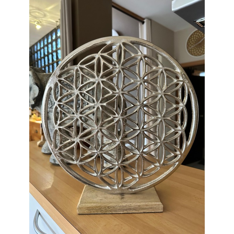 Fleur de Vie Argentée – Décoration Énergétique - 30 cm (2)