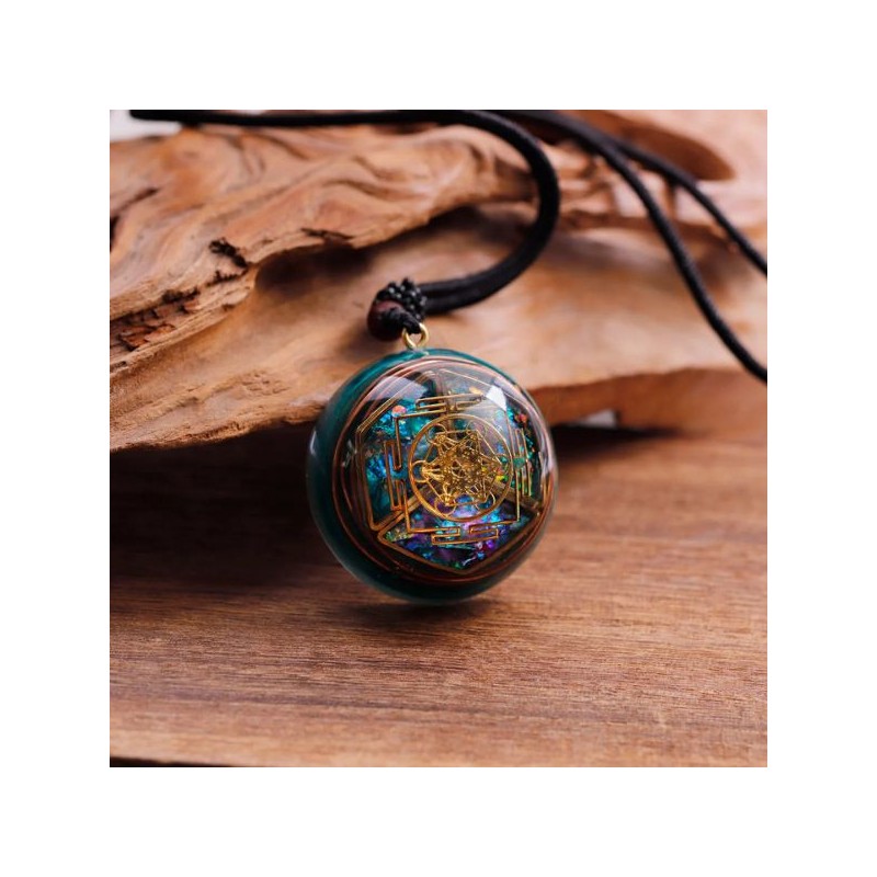 Collier Pendentif Orgonite Metatron – Harmonie & Protection