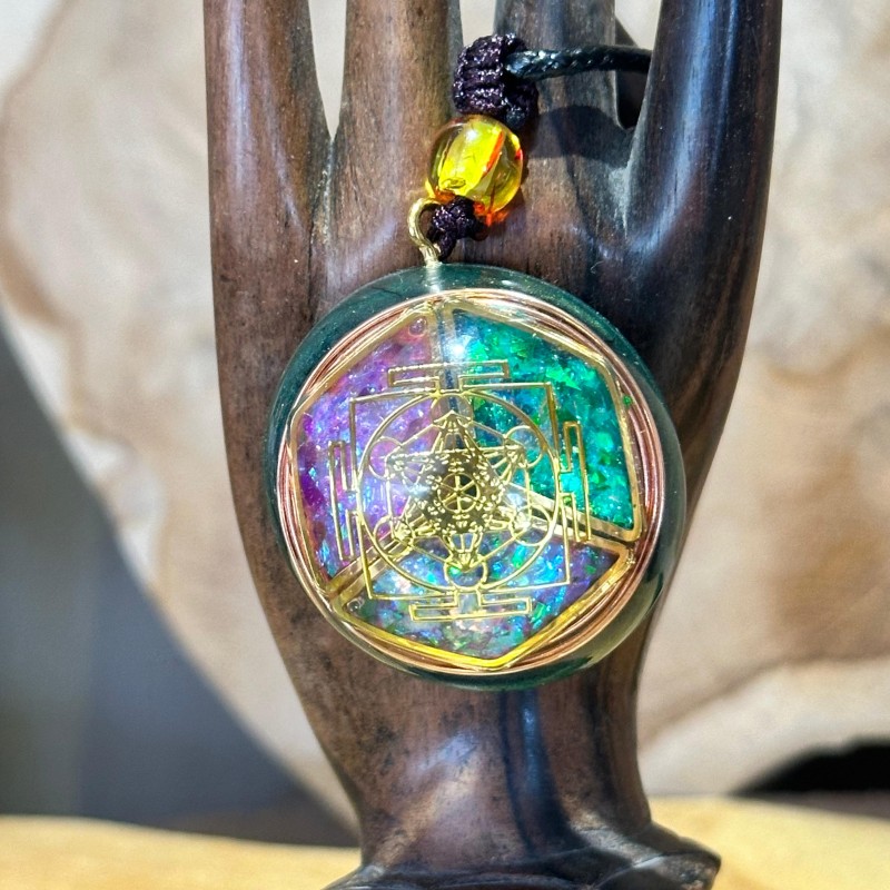 Collier Pendentif Orgonite Metatron – Harmonie & Protection