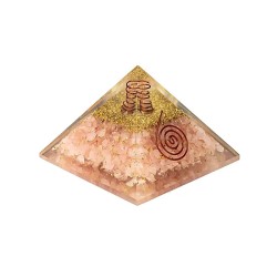 Pyramide Orgonite Quartz Rose avec Cœur – 7,5 cm – Énergie d’amour 2