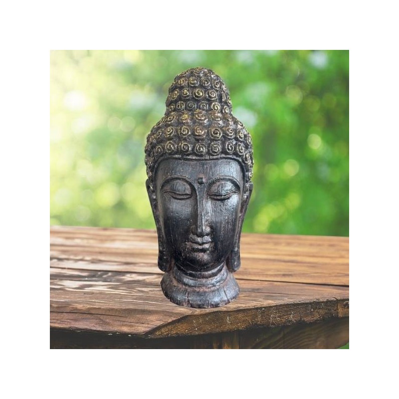 Statuette Tête de Bouddha 24 cm - Résine