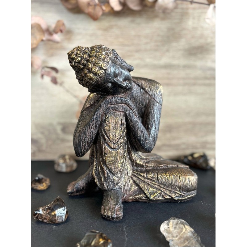 Statuette Bouddha Penseur 16,7 cm - Résine