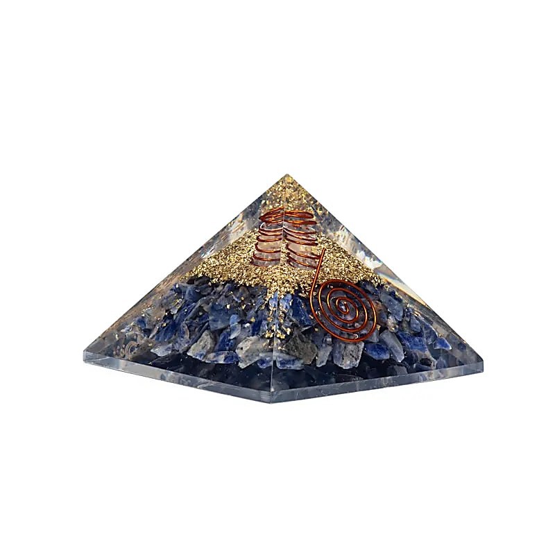 Pyramide Orgonite Sodalite Lune & Étoiles – 7,5 cm (2)