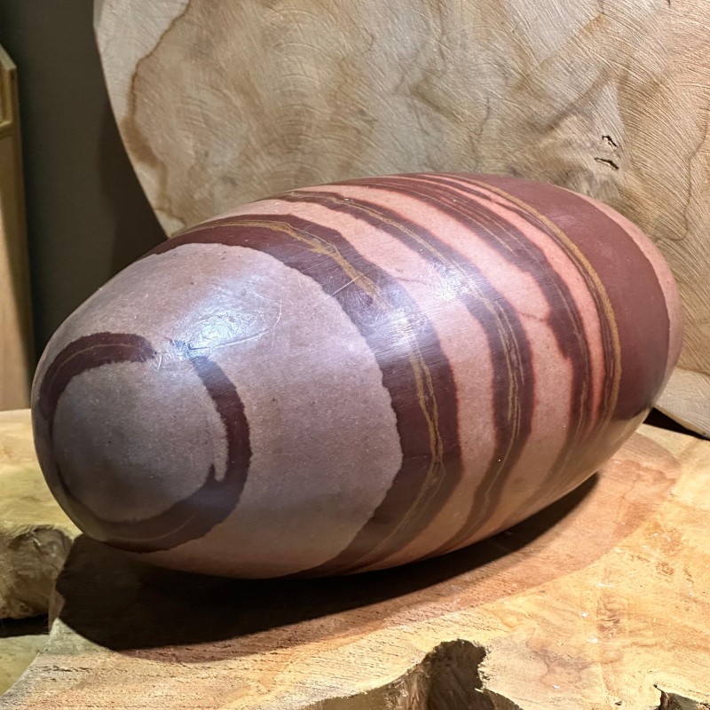 Shiva Lingam (20x10cm) – Pierre sacrée de la Narmada - 3,4 kg