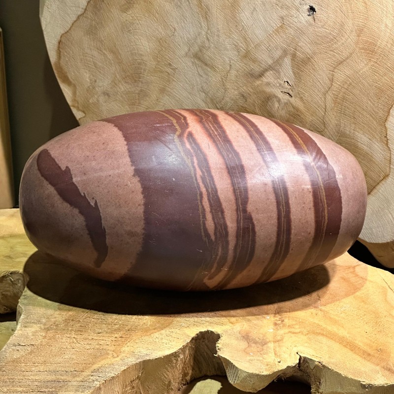 Shiva Lingam (20x10cm) – Pierre sacrée de la Narmada - 3,4 kg