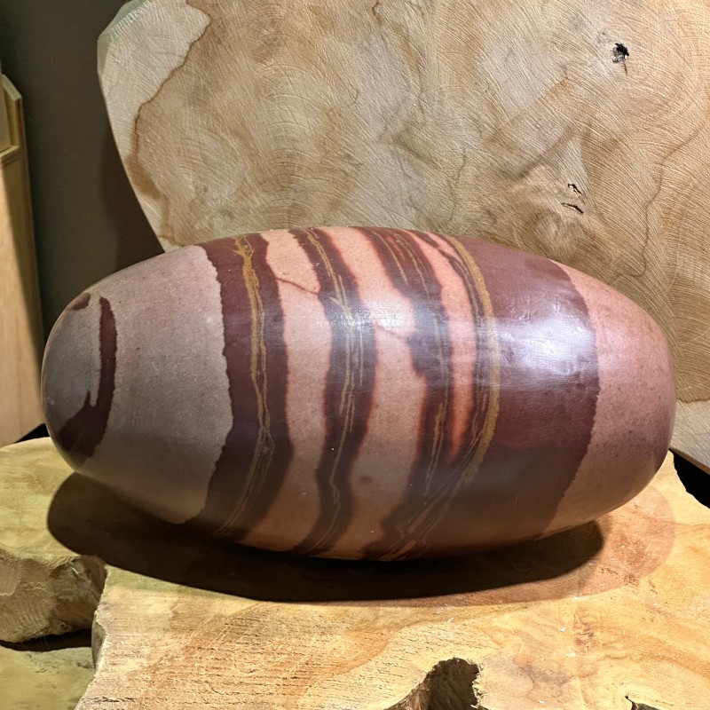 Shiva Lingam (20x10cm) – Pierre sacrée de la Narmada - 3,4 kg