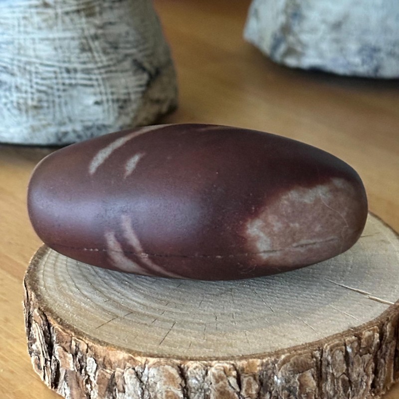Shiva Lingam (7 à 8 cm) – Pierre sacrée de la Narmada S1
