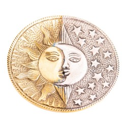 Porte-Encens Soleil & Lune en Métal Blanc – Harmonie Spirituelle