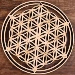 Fleur de Vie en bois 14 cm - Harmonie & Énergie Sacrée