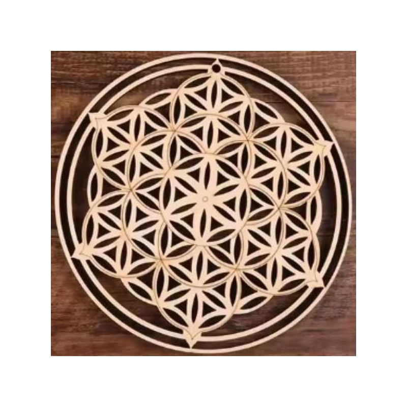 Fleur de Vie en bois 14 cm - Harmonie & Énergie Sacrée