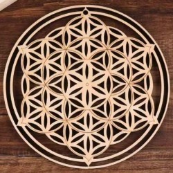 Fleur de Vie en bois 14 cm - Harmonie & Énergie Sacrée